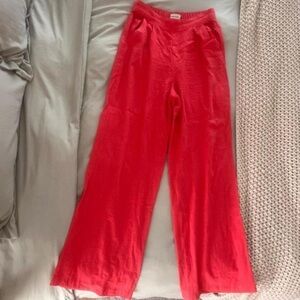 Abercrombie & Fitch Red Wide Leg Pants Size Small Long